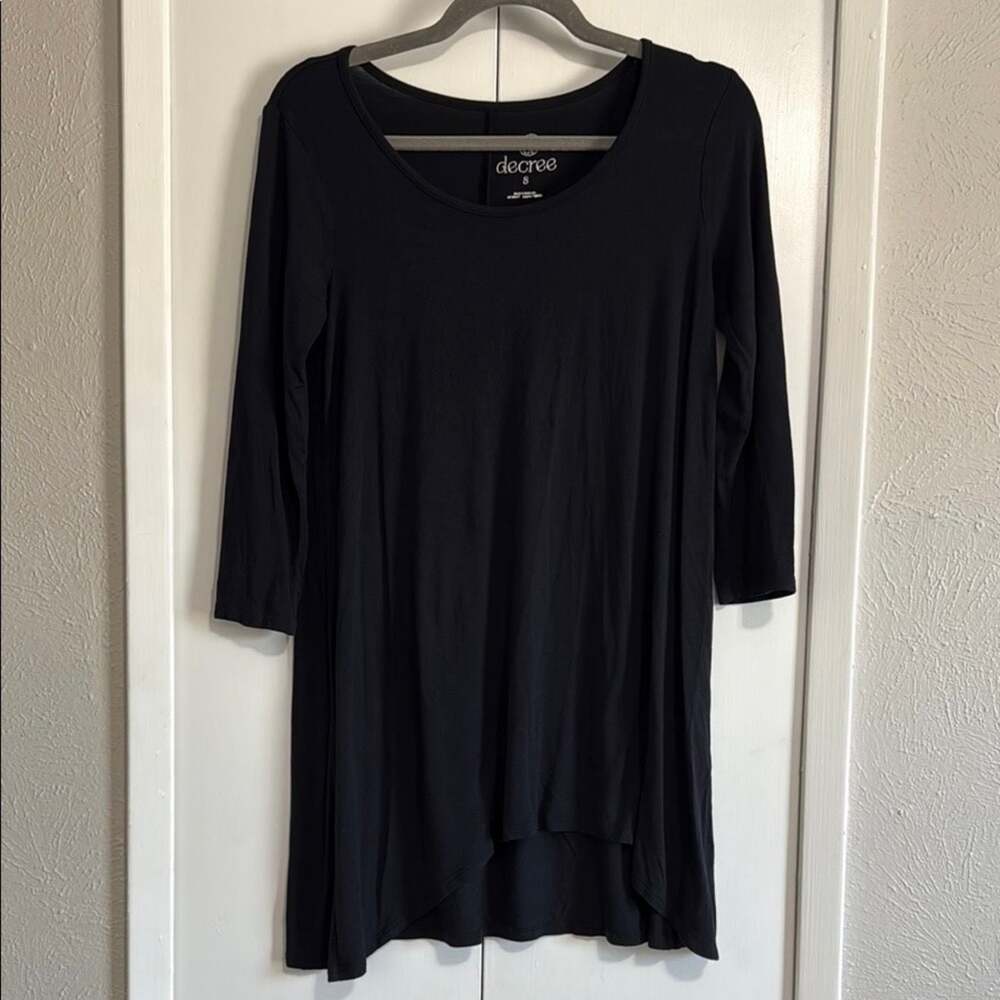 Decree Black High-Low Tunic Top Size S